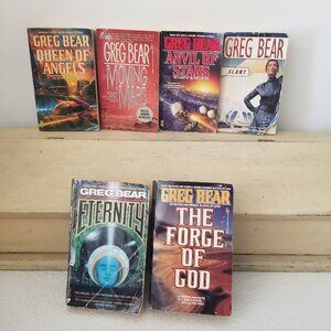 Lot of 6 Vtg Greg Bear Paperback Books Queen of Angels Morning Mars Anvil of Sta